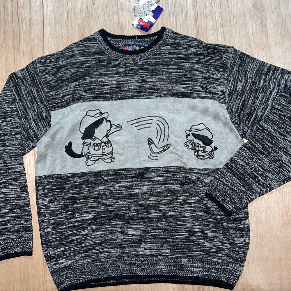 Vintage Y2K DISS‎ Black Gray Sweatshirt Sweater Sz. XXL NWT